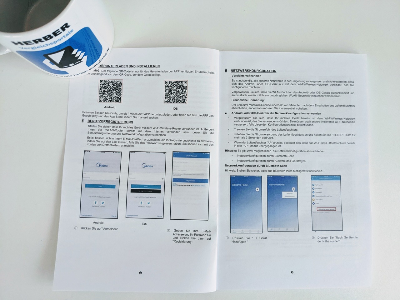 Midea DF-20DEN7-WF: Smart Kit erklärt das Herunterladen der Smartphone App (Android + iOS)
