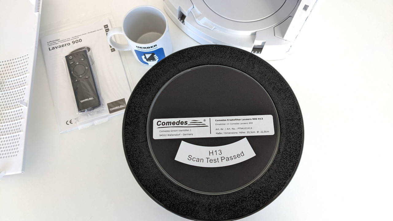 Comedes Lavaero 900: Die Unterseite der Filtereinheit (HEPA H13 Filter)
