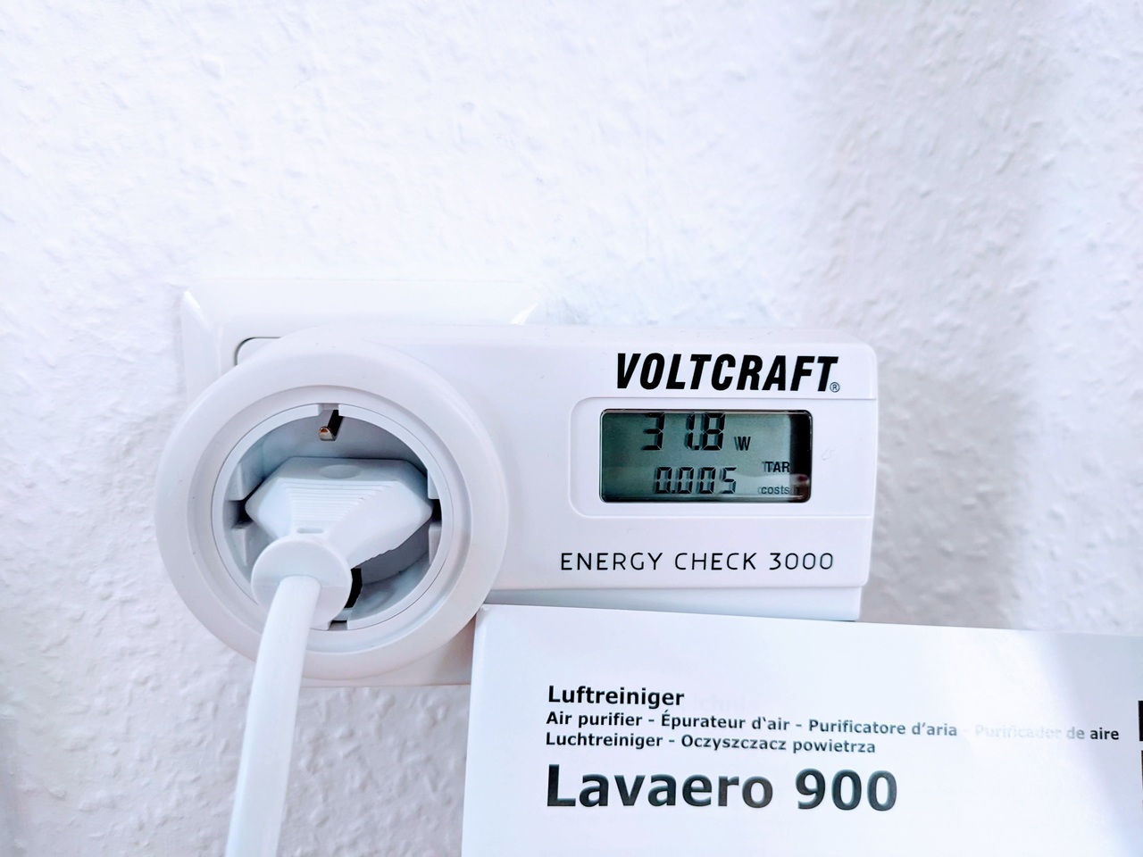 Comedes Lavaero 900: Lüfterstufe II: Energieverbrauch 31,8 Watt